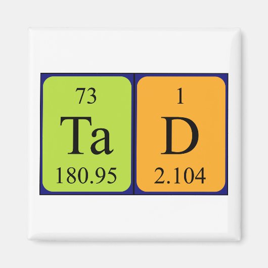 Tad周期表名磁石 マグネット (正面)