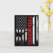 Taekwondo American Flag Taekwondo Fighter US Flag カード (黄色い花)