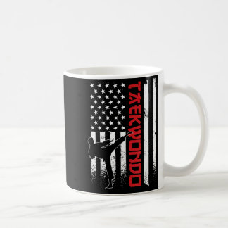 Taekwondo American Flag Taekwondo Fighter US Flag コーヒーマグカップ