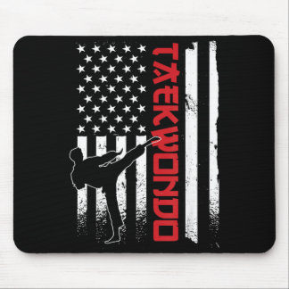 Taekwondo American Flag Taekwondo Fighter US Flag マウスパッド