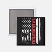 Taekwondo American Flag Taekwondo Fighter US Flag マグネット (正面/裏面)