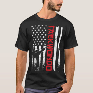 Taekwondo American Flag Taekwondo Fighter US Flag Tシャツ