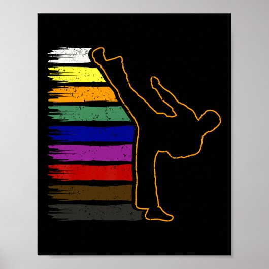 Taekwondo And Karate Black Belt Martial Art Studen ポスター (正面)