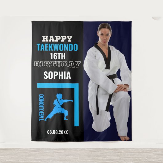 Taekwondo Birthday, Girl Player Backdrops タペストリー (正面)