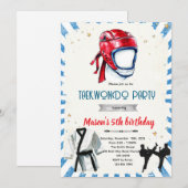 Taekwondo birthday party invitation 招待状 (正面/裏面)