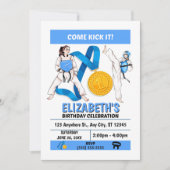 Taekwondo Birthday Party Invitation (Girls) 招待状 (正面)