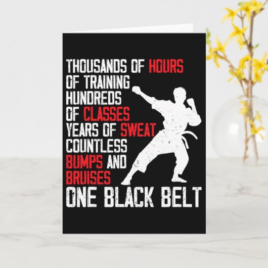 Taekwondo Black Belt Funny Karate Judo Martial Art カード (黄色い花)