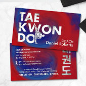 Taekwondo Coach -Hangul Symbol and High Kick 名刺