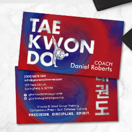 Taekwondo Coach -Hangul Symbol and High Kick 名刺