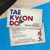 Taekwondo Coach -Hangul Symbol and High Kick 名刺