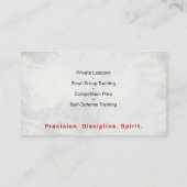 Taekwondo Coach - Martial Artist and Hangul Symbol 名刺 (裏面)