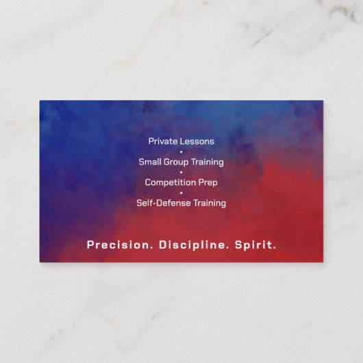 Taekwondo Coach - Martial Artist and Hangul Symbol 名刺 (裏面)