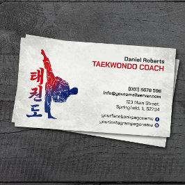 Taekwondo Coach - Martial Artist and Hangul Symbol 名刺