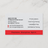 Taekwondo Coach - Martial Artist and Hangul Symbol 名刺 (裏面)