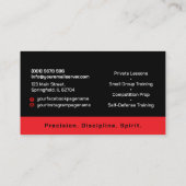 Taekwondo Coach - Martial Artist and Hangul Symbol 名刺 (裏面)