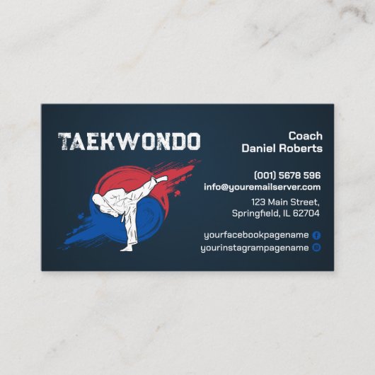 Taekwondo Coach - Martial Artist and Taegeuk 名刺 (正面)