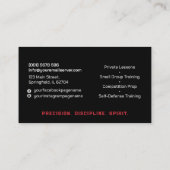 Taekwondo Coach - Taegeuk and Hangul Symbol 名刺 (裏面)