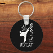 Taekwondo Eat Sleep Taekwondo Repeat Martial Art K キーホルダー (正面)