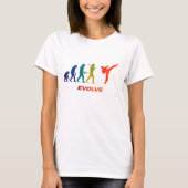 Taekwondo Evolution Silhouette High Kick Design Tシャツ (正面)