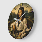 Taekwondo Funny Mona Lisa Martial Arts Gift ラージ壁時計 (傾斜)