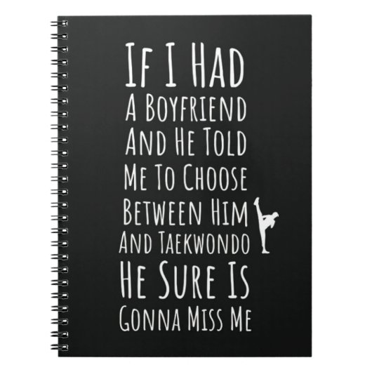 Taekwondo Gifts For Her Martial Arts Fighter Women ノートブック (正面)