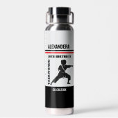 Taekwondo Girl Birthday Taekwondo Player Party Gam ウォーターボトル (背面)