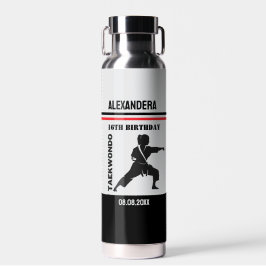 Taekwondo Girl Birthday Taekwondo Player Party Gam ウォーターボトル