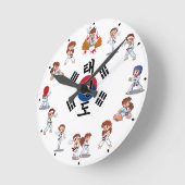 Taekwondo Horloge ラウンド壁時計 (傾斜)