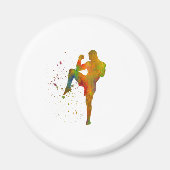 Taekwondo-karate en acuarela マグネット (正面)