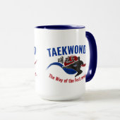 Taekwondo Kick with Flowing Taegeuk マグカップ (正面右)