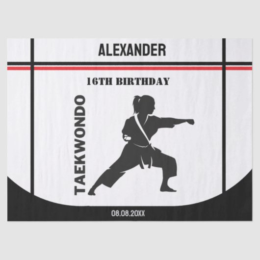 Taekwondo Player, Birthday Gift, Team Karate  薄葉紙 (正面)
