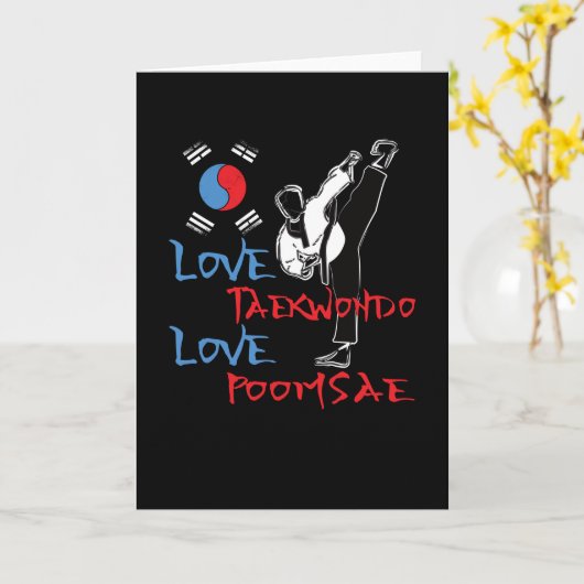 Taekwondo Poomsae Uniform Korean Sport カード (黄色い花)