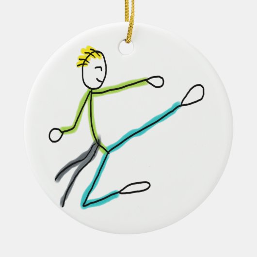 Taekwondo Stickman セラミックオーナメント (正面)