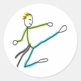 Taekwondo Stickman ラウンドシール
