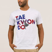 Taekwondo Typography Design High Kick Silhouette Tシャツ (正面)