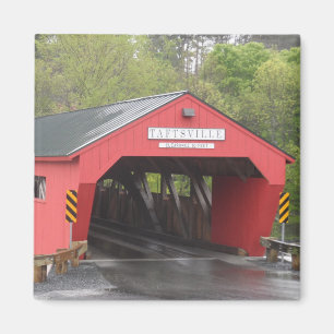 Taftsvilleの屋根付橋、ヴァーモント マグネット