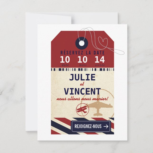 Tag Bagages de Voyage Réserver la Date (正面)