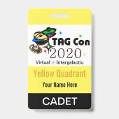 TAG Con 2020 - イエロー クワドрант - ケイデット バッジ (裏面)
