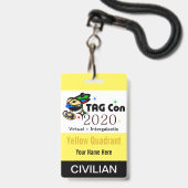 TAG Con 2020 - イエロー クワドрант - 一般参加者バッジ バッジ (正面(ネックストラップ付))