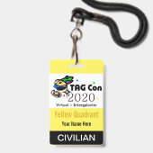 TAG Con 2020 - イエロー クワドрант - 一般参加者バッジ バッジ (裏面(ネックストラップ付))