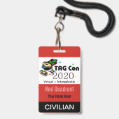TAG Con 2020 - レッドクアドラント - 一般参加者バッジ バッジ (正面(ネックストラップ付))