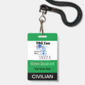 TAG Con 2021 - グリーン・クアドラント - 一般参加者バッジ バッジ (裏面(ネックストラップ付))