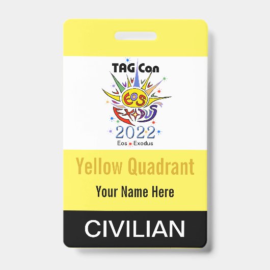 TAG Con 2022 - イエロー クワドрант - 一般参加者バッジ バッジ (正面)