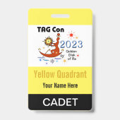 TAG Con 2023 - イエロー クワドрант - ケイデット バッジ (裏面)
