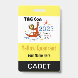 TAG Con 2023 - イエロー クワドрант - ケイデット バッジ
