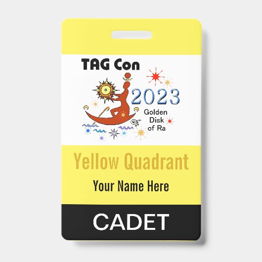 TAG Con 2023 - イエロー クワドрант - ケイデット バッジ (正面)