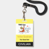 TAG Con 2023 - イエロー クワドрант - 一般参加者バッジ バッジ (正面(ネックストラップ付))