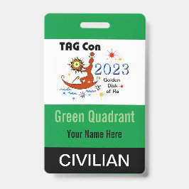 TAG Con 2023 - グリーン・クワドラン - シビリアン・バッジ バッジ