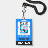 TAG Con 2026 - Blue Quadrant - Civilian Badge バッジ (ストラップ付き表面)