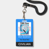 TAG Con 2026 - Blue Quadrant - Civilian Badge バッジ (ストラップ付き裏面)